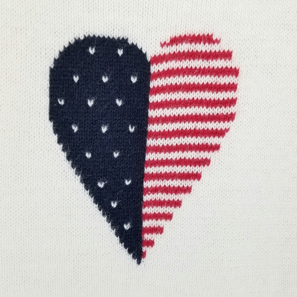 4th of July Grandma Knit Red White Blue Flag Sleeveless Cotton Blend Tank Top - Picture 4 of 11